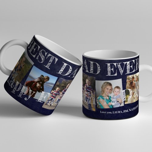 Best dad ever 5 photo collage Fathers Day Coffee Mug