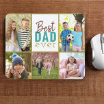 Best Dad Ever 5 Photo Collage Mouse Pad<br><div class="desc">Custom photo mouse pad for the best dad ever! The photo template is set up for you to add 5 of your favorite family pictures which frame the wording "Best Dad ever". Useful personalized gift for your dad for father's day.</div>