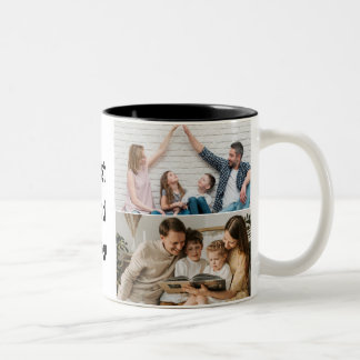 Best Dad Ever 5 Photo Collage Two-Tone Coffee Mug