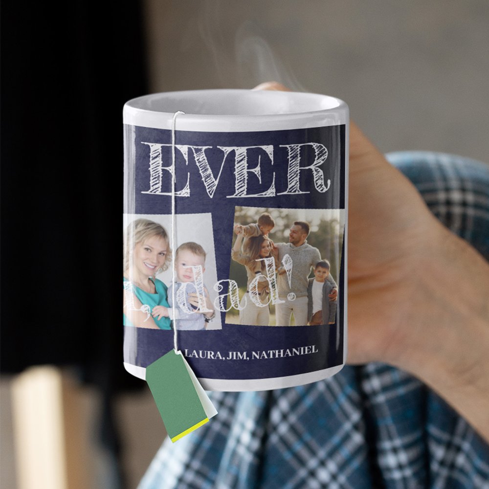Discover Best Dad Ever Custom Photo Collage We Love You Coffee Mug
