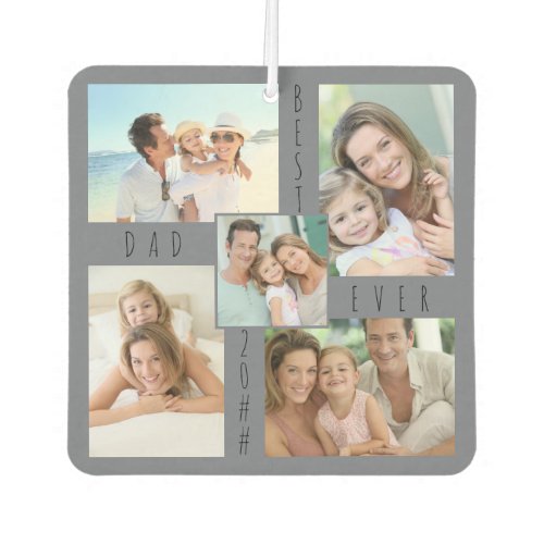 Best Dad Ever 5 Photo Double Sided Car Air Freshener