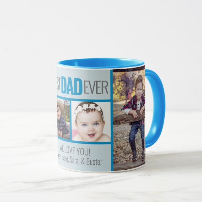 Best Dad Ever | 5 Photo Personalized Mug (Front Right)
