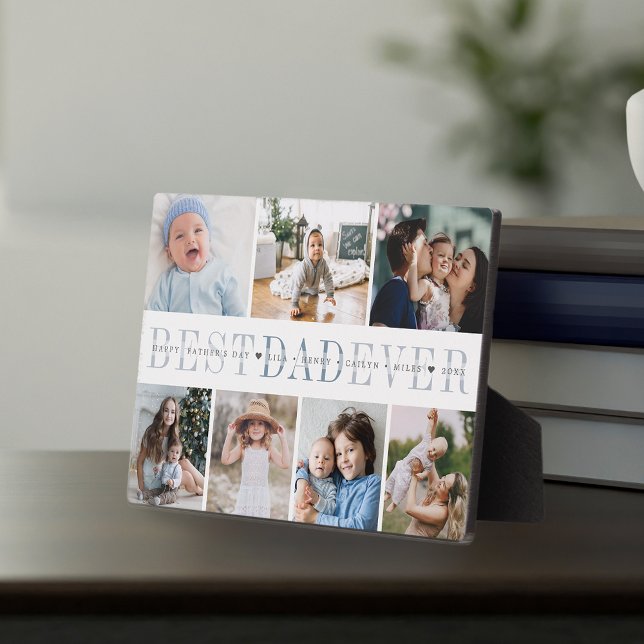 Best Dad Ever | 7 Photo Father's Day Collage Plaque (Creator Uploaded)