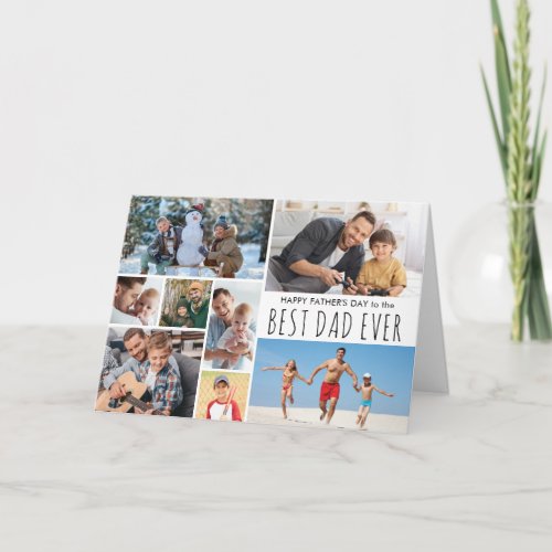 Best Dad Ever 8 Photo Collage Father's Day Card