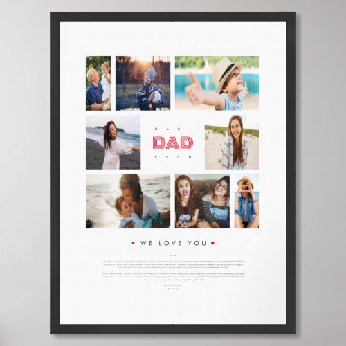 Best Dad Ever 8 Photo Collage Funny Fathers Day Framed Art