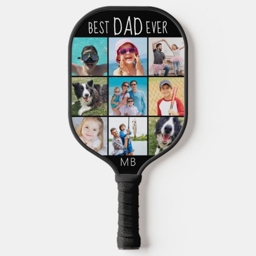Best Dad Ever 9 Photo Script Name Custom Color Pickleball Paddle