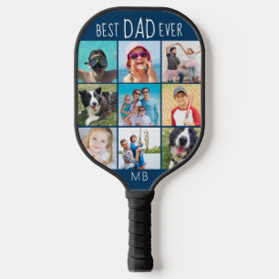 Best Dad Ever 9 Photo Script Name Custom Color Pickleball Paddle