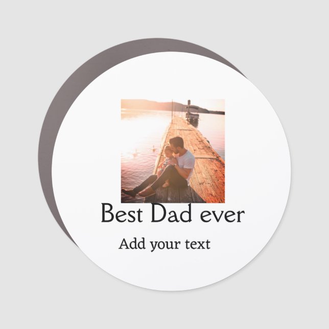Best dad ever add name image fathers day text mess car magnet (Front)