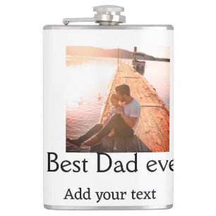Best dad ever add name image fathers day text mess flask