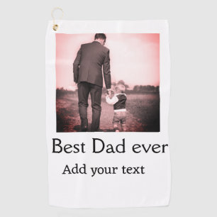 Best dad ever add name image fathers day text mess golf towel
