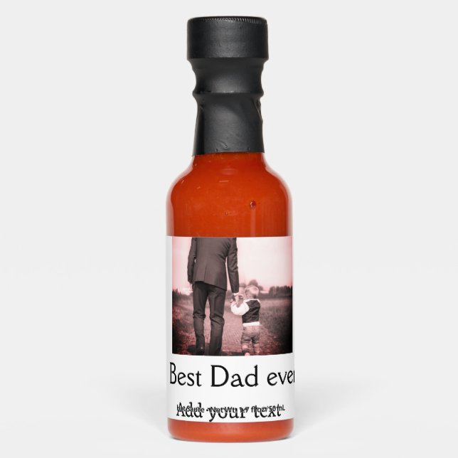 Best dad ever add name image fathers day text mess hot sauces (Front)