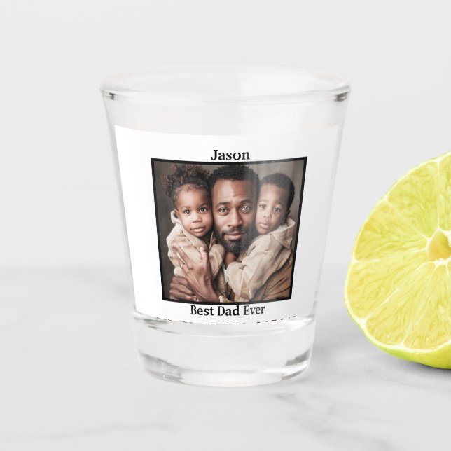 Best Dad Ever African American personalize  Shot Glass (Front)
