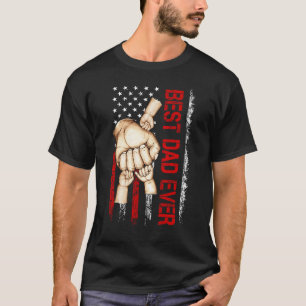 Best Dad Ever America Flag Dad Have 3 Child Father T-Shirt