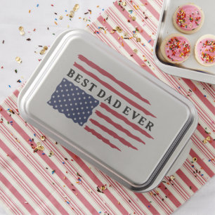 Best Dad Ever American Flag Cake Pan
