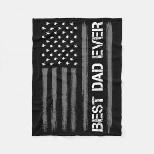 Best Dad Ever American Flag Funny Fathers Day For Fleece Blanket