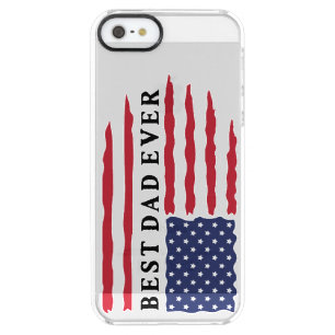 Best Dad Ever American Flag Clear iPhone SE/5/5s Case