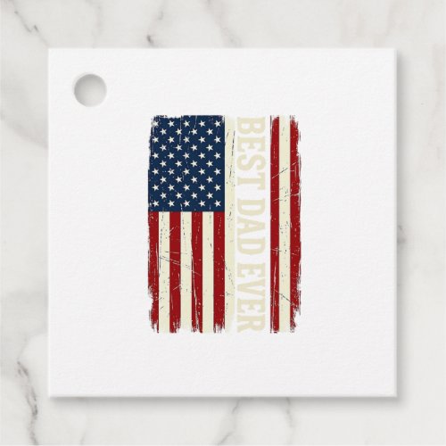 Best Dad Ever American Flag Vintage Vector Shirt_1 Favor Tags