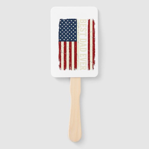 Best Dad Ever American Flag Vintage Vector Shirt_1 Hand Fan