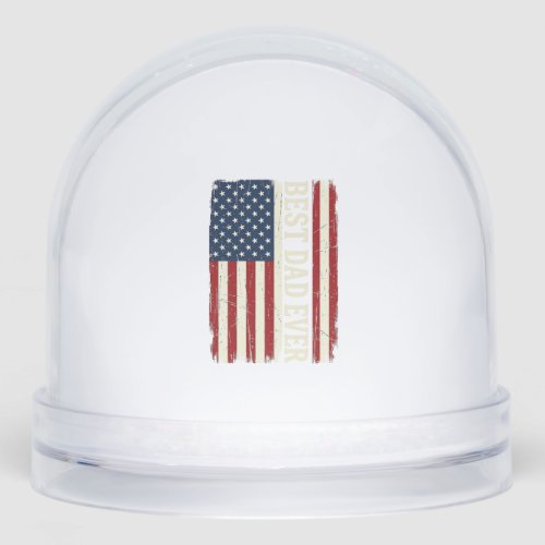 Best Dad Ever American Flag Vintage Vector Shirt_1 Snow Globe