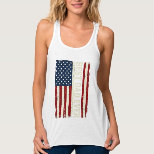 Best Dad Ever American Flag Vintage Vector Shirt_1 Tank Top