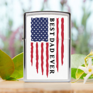 Best Dad Ever American Flag Zippo Lighter
