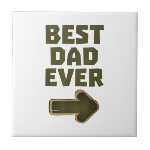 Best Dad Ever Arrow Graphic Logo Ceramic Tile