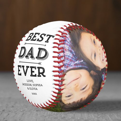 Best Dad Ever Arrows Custom Personalized Photo Baseball
