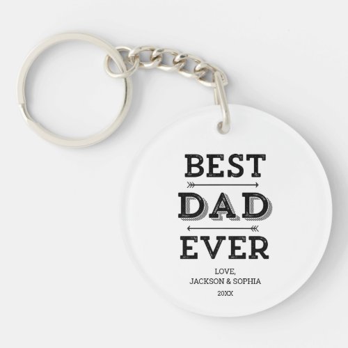 Best Dad Ever Arrows Custom Personalized Photo Keychain