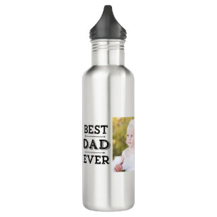 Best Dad Ever Arrows Custom Photo Stainless Steel Water Bottle