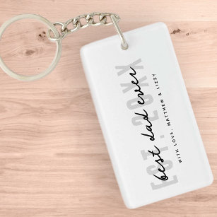 Best Dad Ever Athletic Modern Preppy Father's Day Keychain