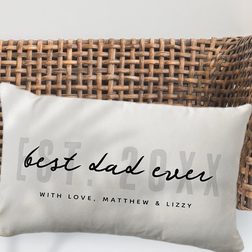 Best Dad Ever Athletic Modern Preppy Fathers Day Lumbar Pillow