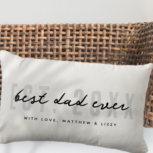 Best Dad Ever Athletic Modern Preppy Father's Day Lumbar Pillow (Creator Uploaded)