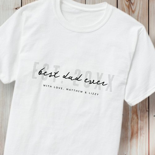 Best Dad Ever Athletic Modern Preppy Fathers Day T_Shirt
