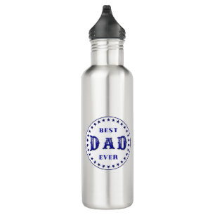 Best DAD Ever Badge Logo Design Stainless Steel Water Bottle