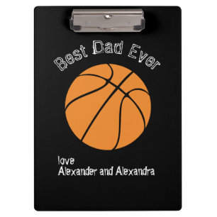 Best Dad Ever Basketball Distressed text Clipboard