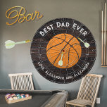 Best Dad Ever Basketball  Distressed text Dart Board<br><div class="desc">Modern Best Dad Ever Basketball Dartboard,  Perfect gift for Father's Day.</div>