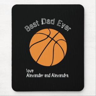 Best Dad Ever Basketball  Distressed text  Mouse Pad