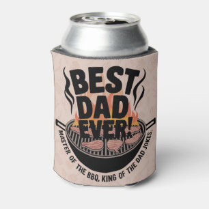 Best Dad Ever BBQ Design – King of the Grill Can Cooler
