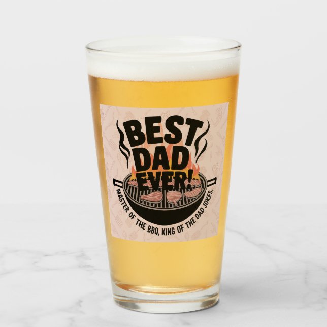 Best Dad Ever BBQ Design – King of the Grill  Glass (Front Filled)