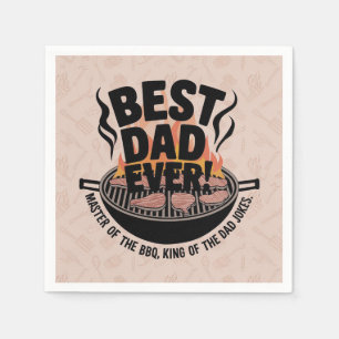 Best Dad Ever BBQ Design – King of the Grill Napkins