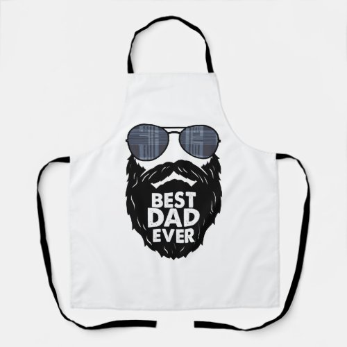 Best Dad ever beard bearded Dad sunglasses black Apron