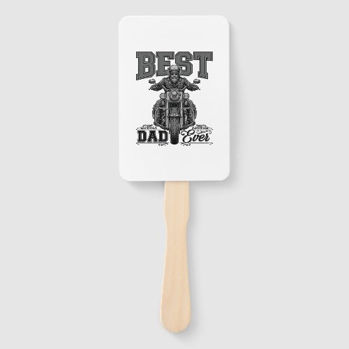 Best Dad Ever Biker Vintage Engraving T-Shirt_1 Hand Fan