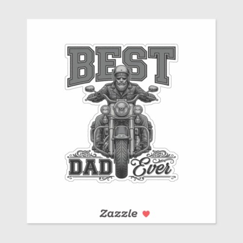 Best Dad Ever Biker Vintage Engraving T-Shirt_1 Sticker