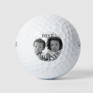 Best Dad Ever Black and White Photo Golf Balls