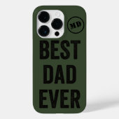 Best Dad Ever Black + Army Green Monogram | Case-Mate iPhone Case (Back)