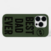 Best Dad Ever Black + Army Green Monogram | Case-Mate iPhone Case (Back (Horizontal))