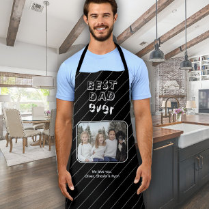Best Dad Ever Black Custom Photo Keepsake Apron