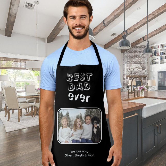 Best Dad Ever Black Custom Photo Keepsake Apron (Creator Uploaded)