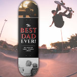 Best Dad Ever Black Father`s Day 2 Photo Collage Skateboard<br><div class="desc">Modern Best Dad Ever Black Father`s Day 2 Photo Collage skateboard with names. Trendy red and white typography is on a black background. Add 2 favorite photos and your names in the sweet message. This modern custom skateboard is a perfect gift for a dad or a new dad on Father`s...</div>