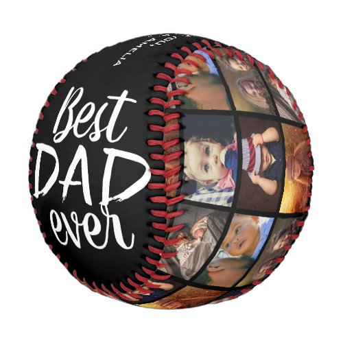 Best Dad Ever Black Fathers Day 6 Photo Collage Baseball